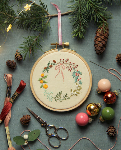 Winter Wreath Embroidery Pattern