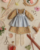 Peasant Dress, Pinafore, and Stockings Kit: Orange Blossoms on Tan 8812