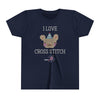 I Love Cross Stitch (with Mouse and Party Horn) Kid's Tee Shirt