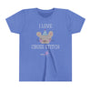 I Love Cross Stitch (with Mouse and Party Horn) Kid's Tee Shirt
