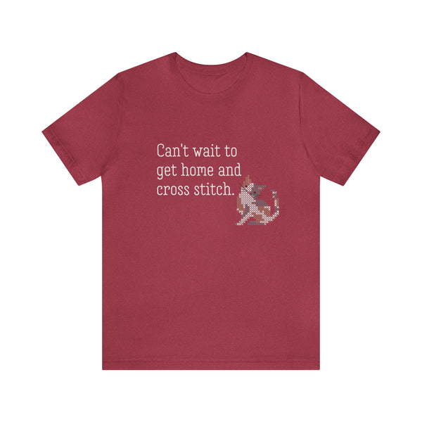Can't Wait to Get Home and Cross Stitch (with Kitty) Tee Shirt