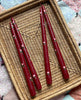 Hand-Painted Candles: Pink Hearts on Burgundy Tapers