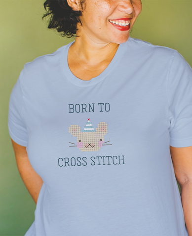 Born to Cross Stitch (with Mouse) Tee Shirt