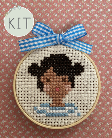 Stripey Girl Mini Cross Stitch Kit