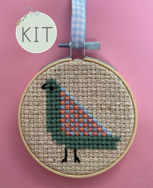 Mod Bird Mini Cross Stitch Kit