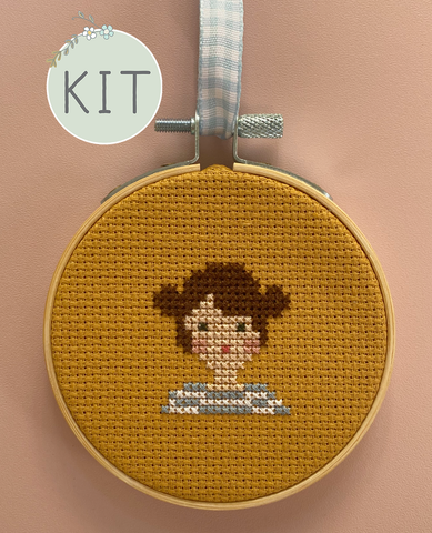 Little Stripey Girl Mini Cross Stitch Kit