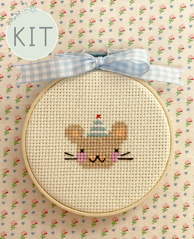 Party Mouse Mini Cross Stitch Kit