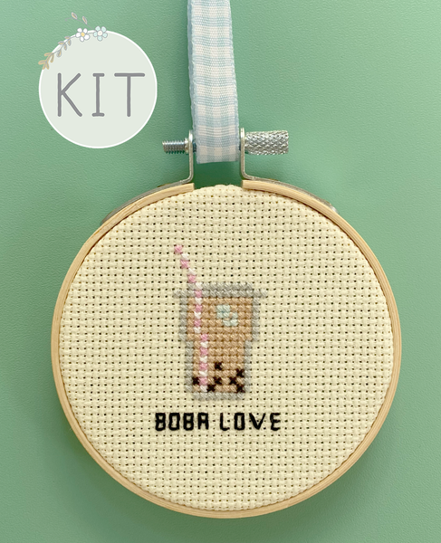 Boba Love Mini Cross Stitch Kit