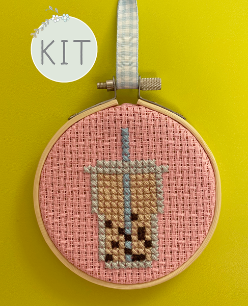 Bubble Tea Mini Cross Stitch Kit