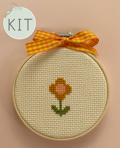 Happy Flower Mini Cross Stitch Kit