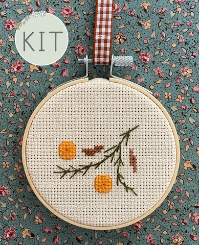 Pine and Oranges Mini Cross Stitch Kit