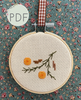 Pine and Oranges Mini Cross Stitch Pattern