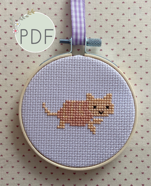 Funky Kitten Mini Cross Stitch Pattern