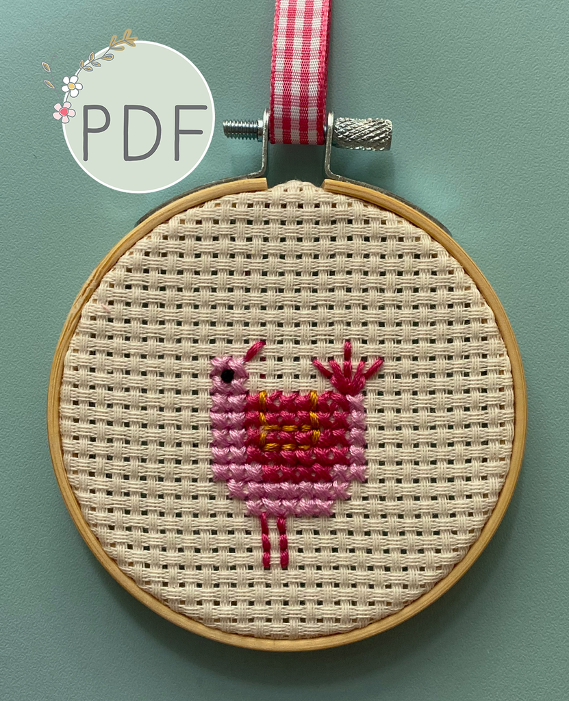 Pink Bird Mini Cross Stitch Pattern  Posie: Patterns and Kits to Stitch by  Alicia Paulson
