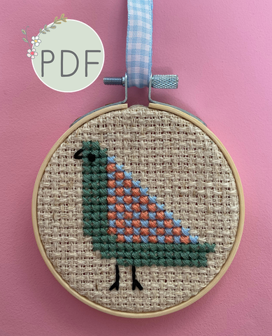 Mod Bird Mini Cross Stitch Pattern
