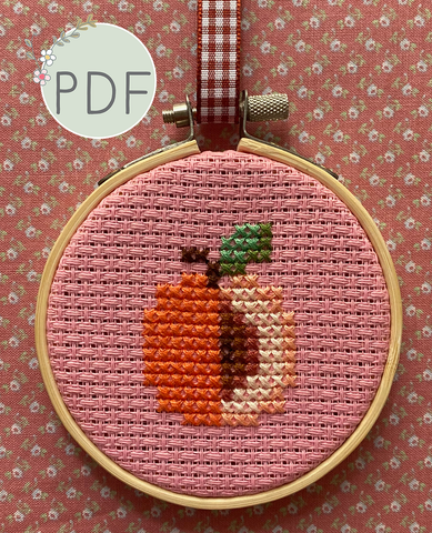 Big Peach Mini Cross Stitch Pattern