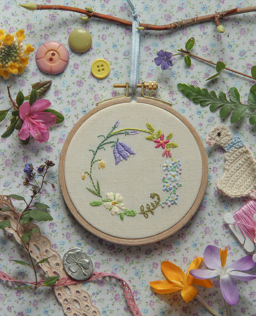 Spring Wreath Embroidery Kit  Posie: Patterns and Kits to Stitch by Alicia  Paulson