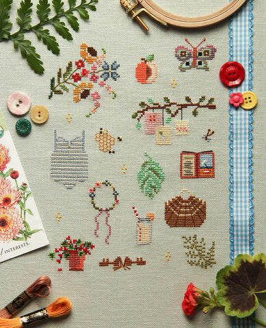 Things of Summer Cross Stitch Sampler Pattern