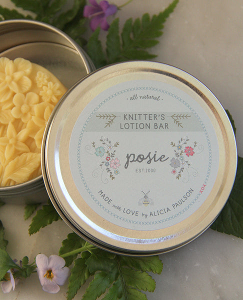 Knitter's Lotion Bar: Peppermint Cream  Posie: Patterns and Kits to Stitch  by Alicia Paulson