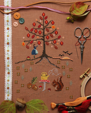 The Leaves by Hundreds Came Cross Stitch Sampler Pattern: Wholesale
