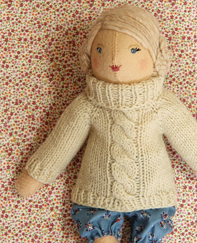 Little Cable Turtleneck for Dolls Knitting Pattern