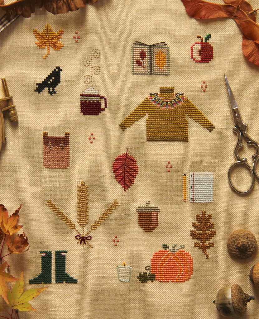 Things of Autumn Cross Stitch Sampler Pattern  Posie: Patterns and Kits to  Stitch by Alicia Paulson