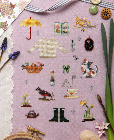 Things of Spring Cross Stitch Sampler Pattern